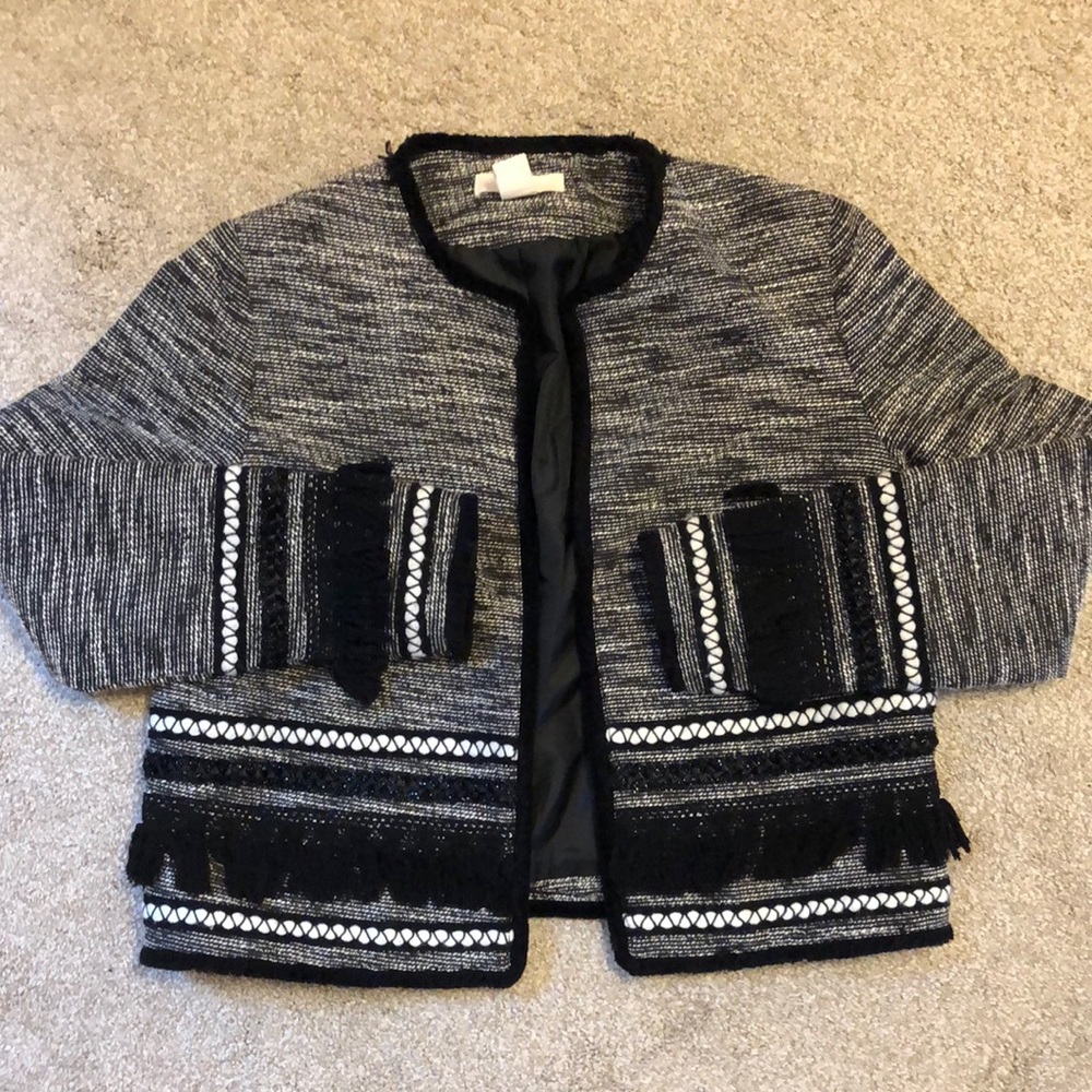 Black and white blazer
